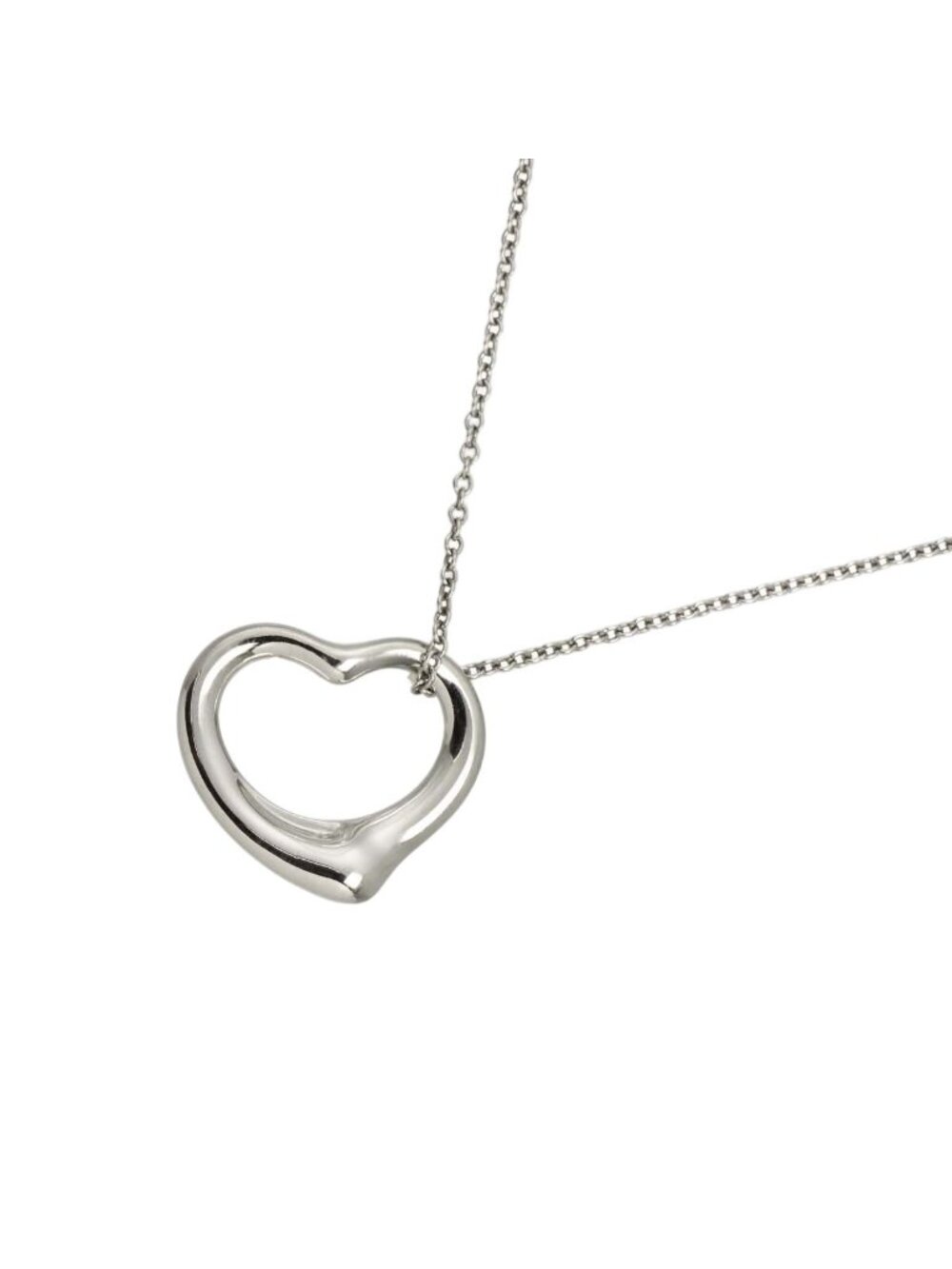 Tiffany & Co Open Heart Necklace 40.5 Platinum